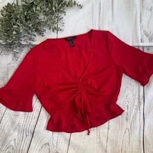 FOREVER 21 | Red Cropped Blouse